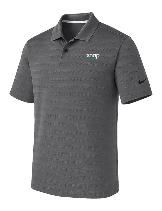 Nike Dark Medium Grey Dri-FIT Vapor Jacquard Polo w/Snap Finance Logo