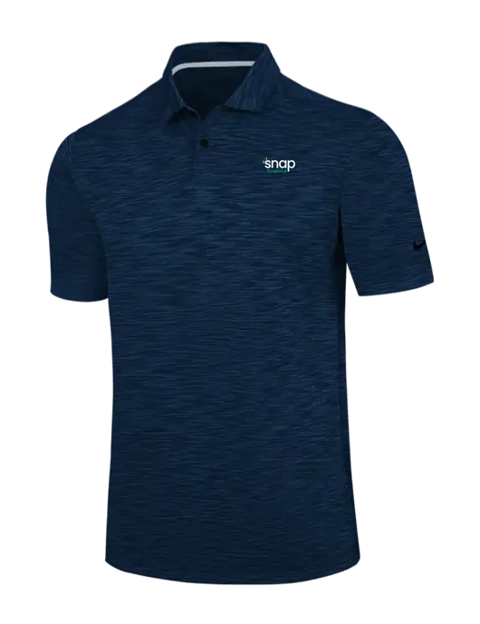 Nike Navy Dri-FIT Vapor Space Dyed Polo w/Snap Finance Logo