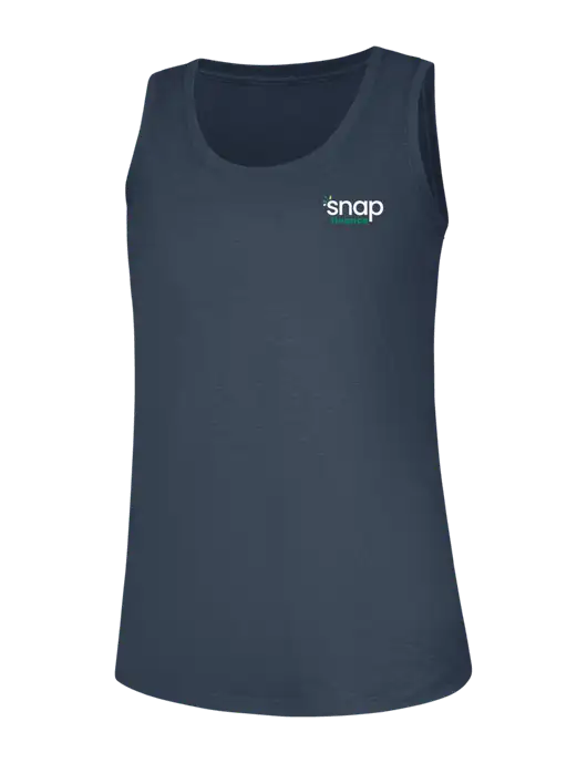Womens Navy Frost Perfect Tri Racerback Tank w/Snap Finance Logo