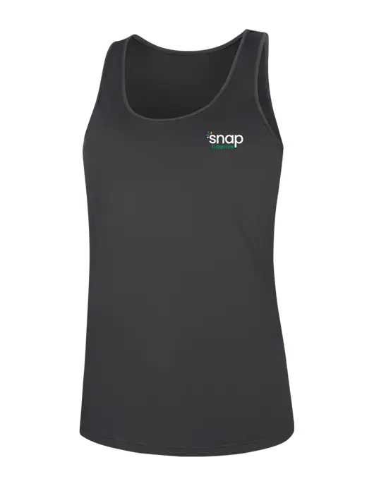 Womens Dark Grey PosiCharge Competitor Racerback Tank w/Snap Finance Logo