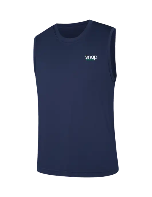 Sleeveless Navy PosiCharge Competitor Tee w/Snap Finance Logo