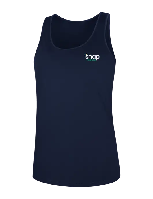Womens Navy PosiCharge Competitor Racerback Tank w/Snap Finance Logo