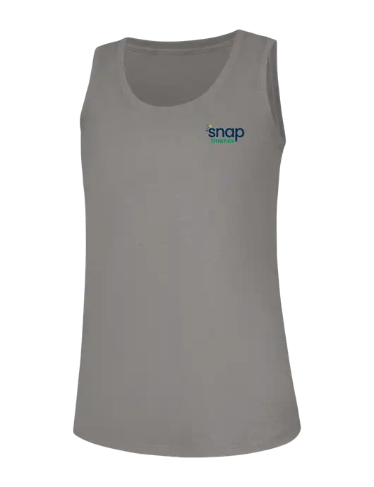 Womens Light Grey Frost Perfect Tri Racerback Tank w/Snap Finance Logo