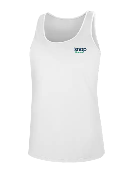 Womens White PosiCharge Competitor Racerback Tank w/Snap Finance Logo