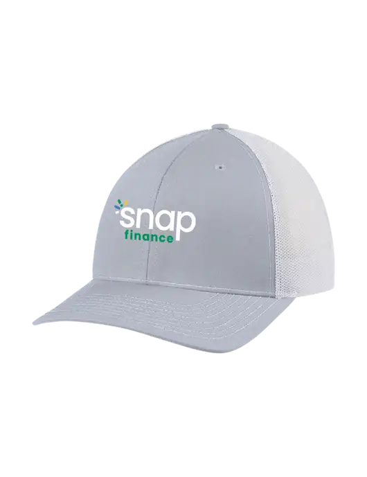 Richardson Adjustable Snapback Original 112 Trucker Cap Light Heather Grey w/White Mesh w/Snap Finance Logo