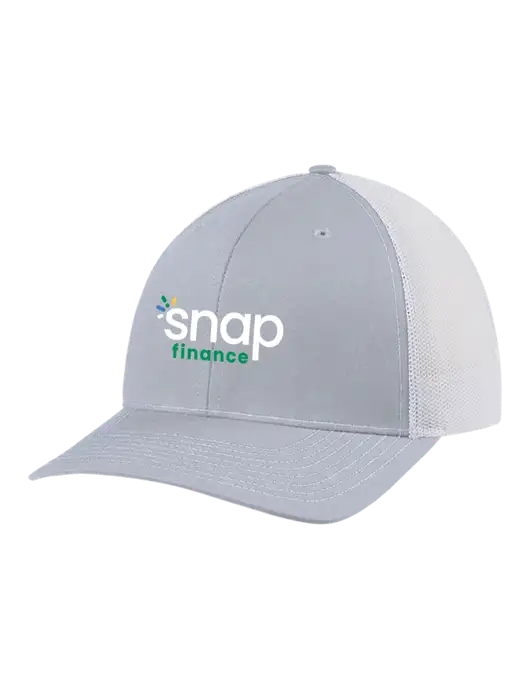 Richardson Adjustable Snapback Original 112 Trucker Cap Light Grey Heather Grey w/White Mesh w/Snap Finance Logo