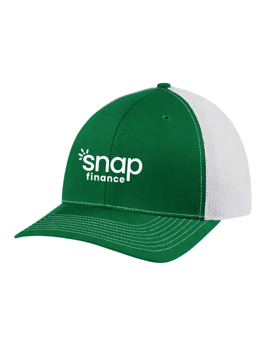 Richardson Adjustable Snapback Original 112 Trucker Cap Kelly w/White Mesh w/Snap Finance Logo