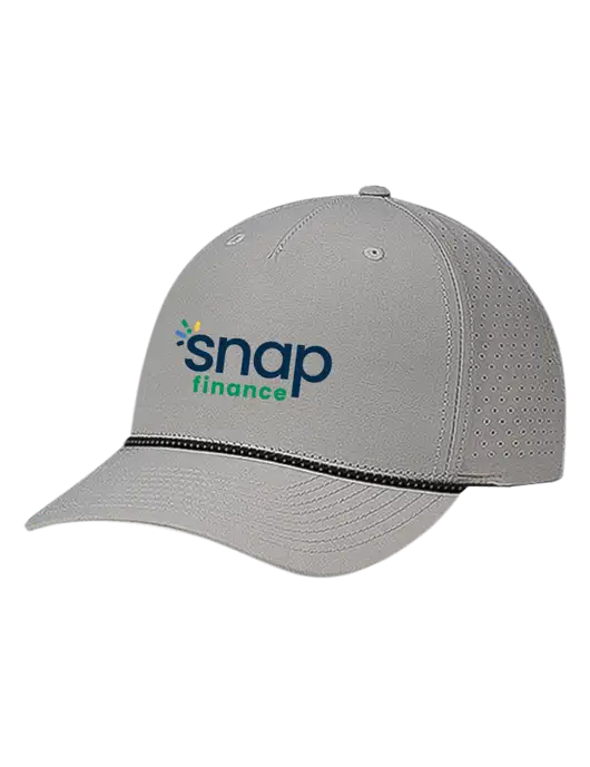 Richardson Laser Perf Performance Light Grey/Black-Grey Rope Cap w/Snap Finance Logo