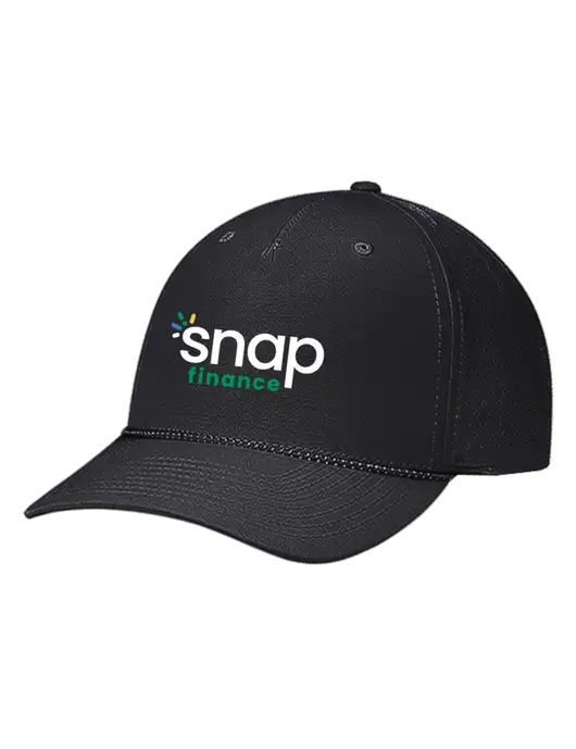 Richardson Laser Perf Performance Black/Black-Grey Rope Cap w/Snap Finance Logo