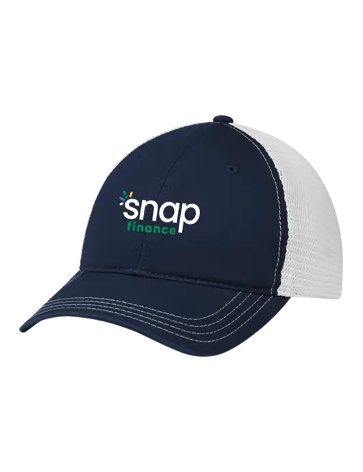 Richardson 111 Garment Washed Trucker Cap Navy w/White Mesh w/Snap Finance Logo