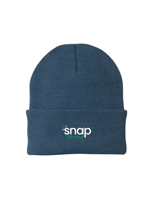 Dark Slate Knit Cap w/Snap Finance Logo