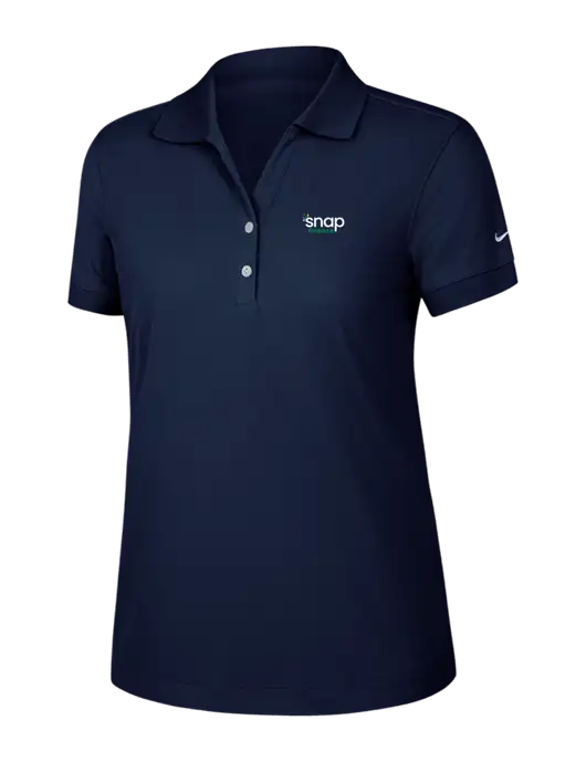 Nike Womens Dri-FIT Classic Dark Navy Polo w/Snap Finance Logo