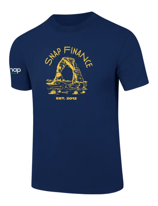 Comfort Colors 6.1 oz Dark Navy Heavyweight Ring Spun T-Shirt w/SNAP Finance Curved Logo, Snap Finance Logo