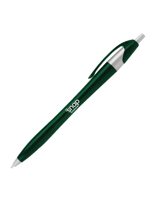 Novella Dark Green/Silver Corporate Pen - Blue Ink w/Snap Finance Logo