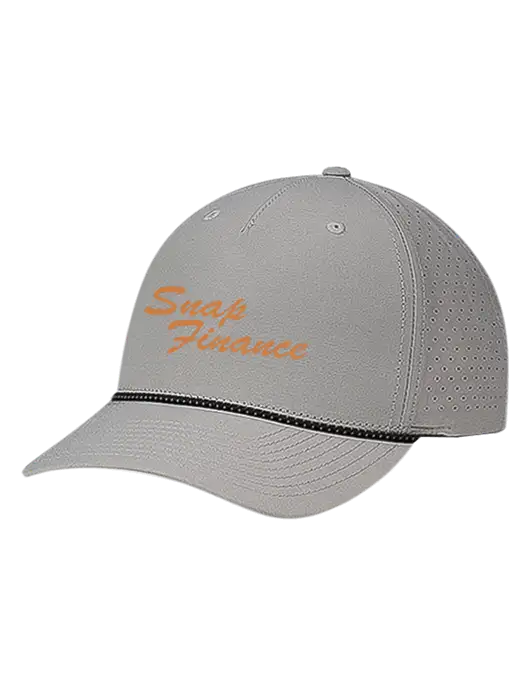 Richardson Laser Perf Performance Light Grey/Black-Grey Rope Cap w/Snap Finance Cursive Logo